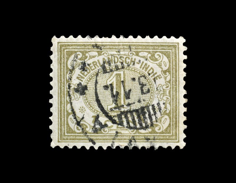 Annullierte Briefmarke gedruckt durch die Niederlande stockbild Annullierte Briefmarke gedruckt durch die Niederlande stockbild