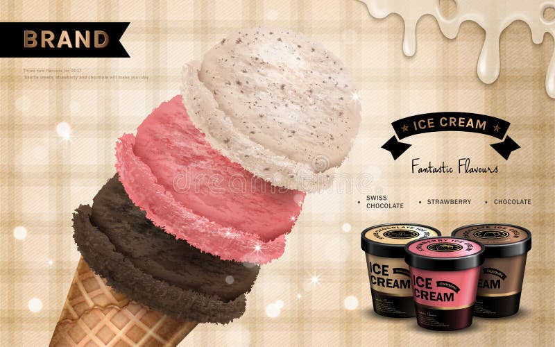 Annuncio del gelato illustrazione di stock