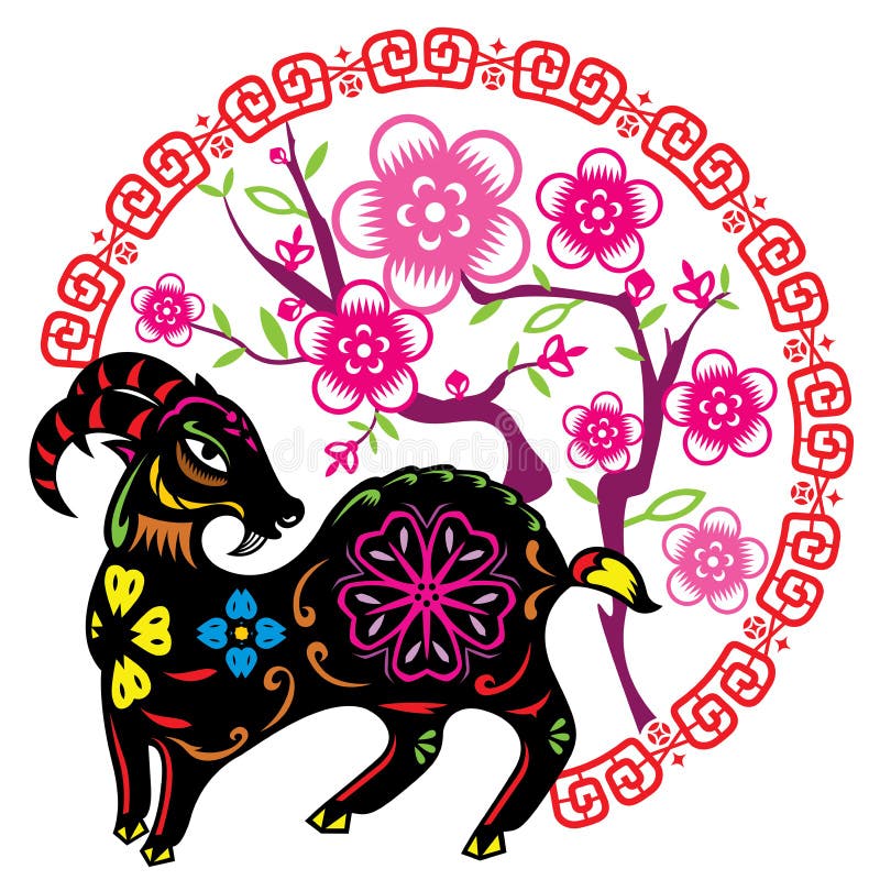 Année chinoise de Lucky Sheep Lamb illustration de vecteur Année chinoise de Lucky Sheep Lamb illustration de vecteur
