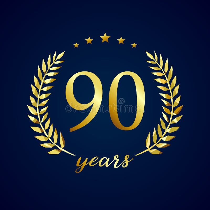 90 années de logo luxueux illustration libre de droits 90 années de logo luxueux illustration libre de droits