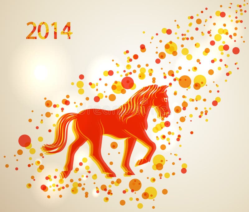 Ano novo chinês multicolorido do fundo 2014 do cavalo ilustração stock Ano novo chinês multicolorido do fundo 2014 do cavalo ilustração stock