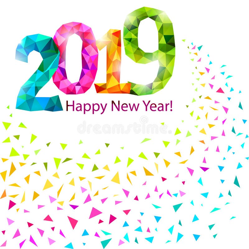 Ano novo feliz 2019 ilustração do vetor Ano novo feliz 2019 ilustração do vetor