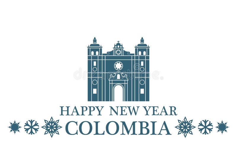 Ano novo feliz Colômbia ilustração royalty free Ano novo feliz Colômbia ilustração royalty free