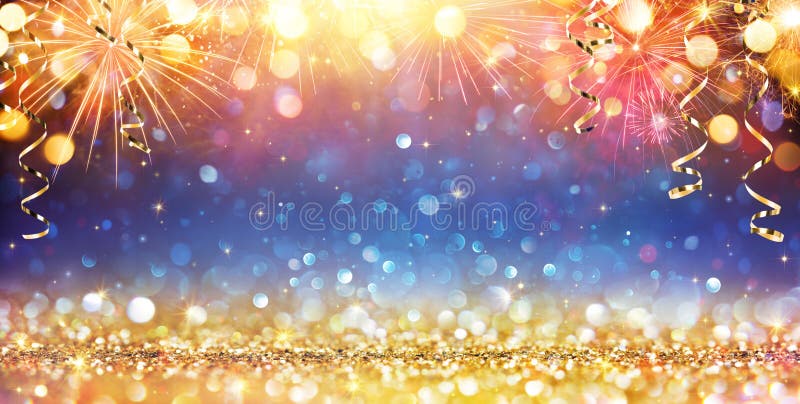 Feliz Ano Novo com Glitter ilustração stock