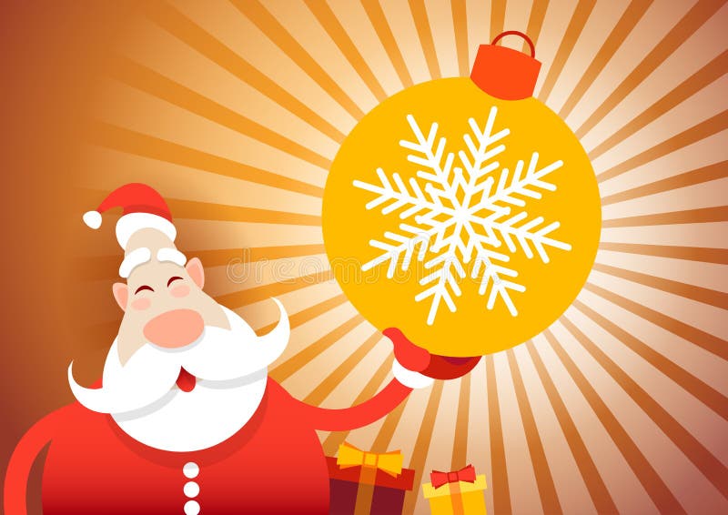 Download Ano Novo Feliz Do Cartão Do Feliz Natal De Santa Claus Hold Big Decoration Ball Ilustração do Vetor - Ilustração de nicholas, alegre: 80101718