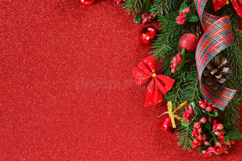 Ano novo feliz e Feliz Natal Fundo do vermelho do ano novo fotografia de stock royalty free