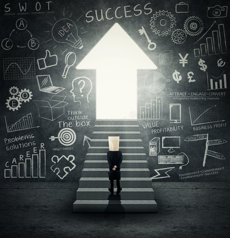 Anonymous businessman looking a chance 1 vector illustration