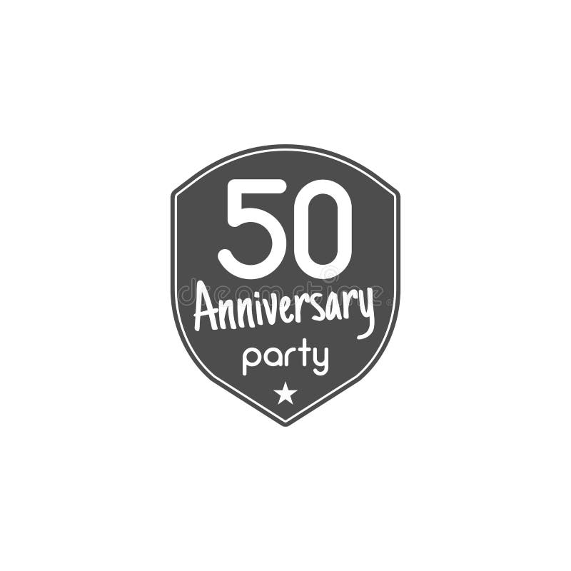 50 anos de crachá, sinal e emblema do aniversário com fita e elementos da tipografia projeto liso com sombra Vetor ilustração royalty free 50 anos de crachá, sinal e emblema do aniversário com fita e elementos da tipografia projeto liso com sombra Vetor ilustração royalty free