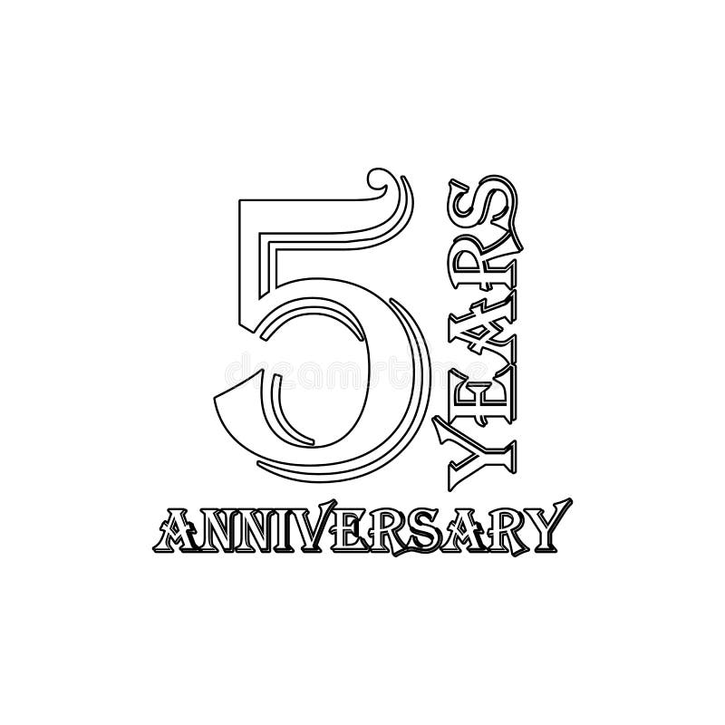 5 anos de sinal do anivers?rio Elemento da ilustra??o do anivers?rio ?cone superior do projeto gr?fico da qualidade sinais e cole ilustração stock 5 anos de sinal do anivers?rio Elemento da ilustra??o do anivers?rio ?cone superior do projeto gr?fico da qualidade sinais e cole ilustração stock
