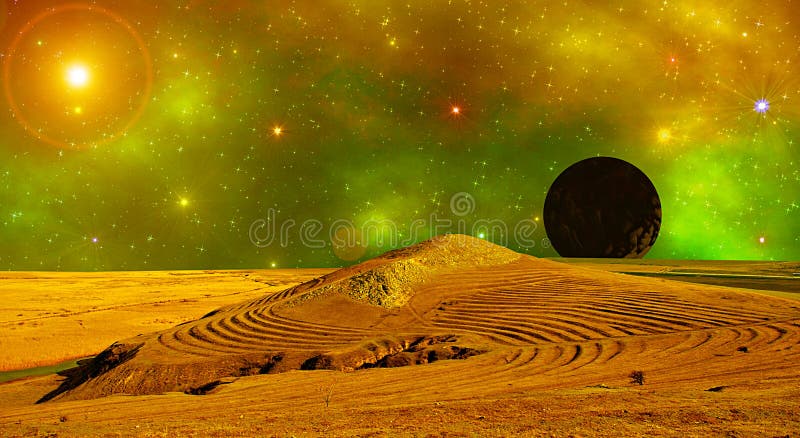Another world image-digital combination stock illustration