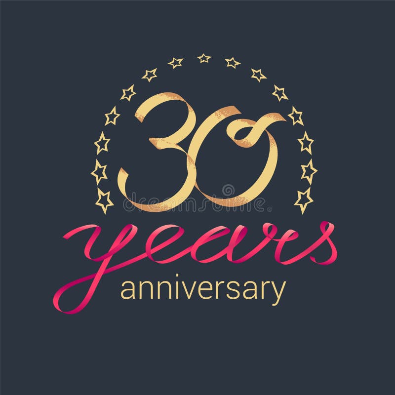 30 ans d'anniversaire d'icône de vecteur, logo