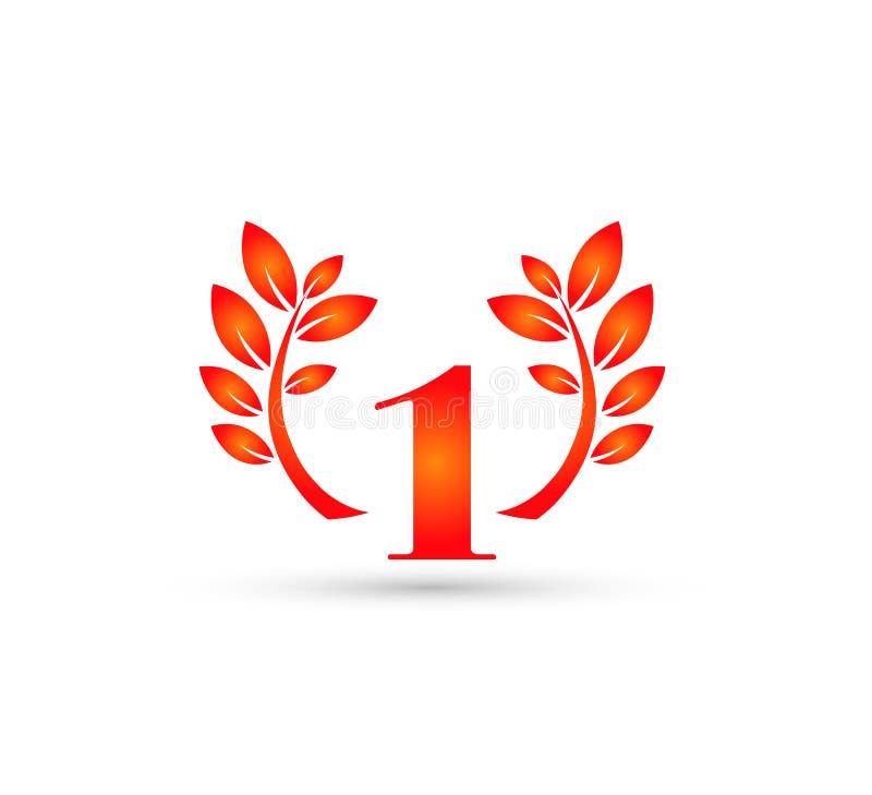1 ans d'anniversaire d'insigne de logo rouge de feuille illustration de vecteur 1 ans d'anniversaire d'insigne de logo rouge de feuille illustration de vecteur