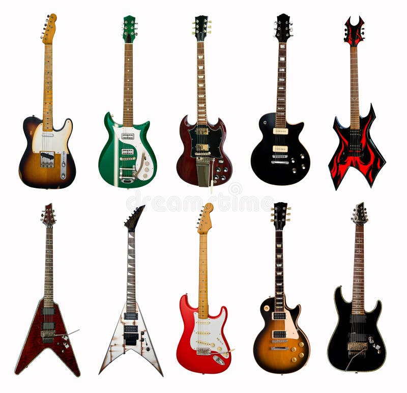 Ansammlung elektrische Gitarren