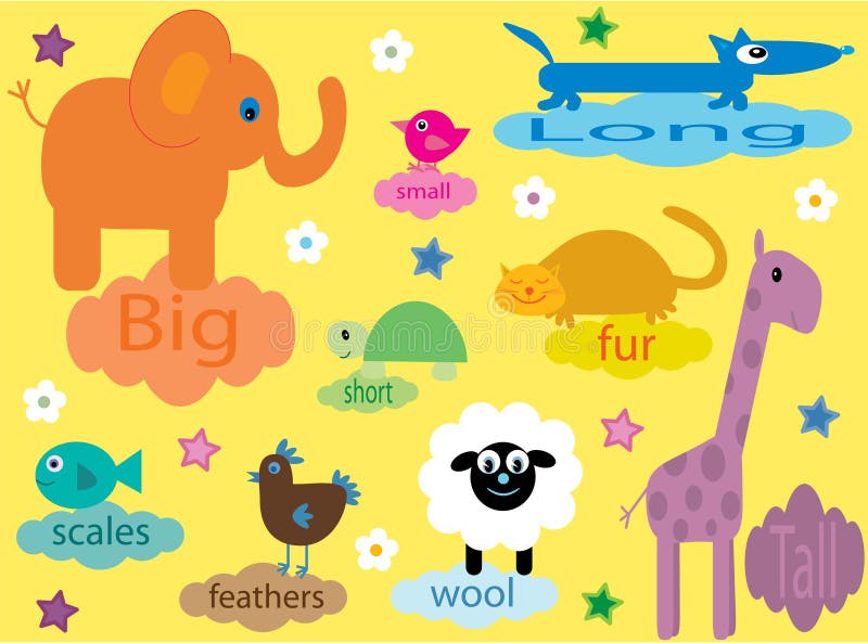 Ansammlung pädagogische Tiere für Kinder stock abbildung Ansammlung pädagogische Tiere für Kinder stock abbildung