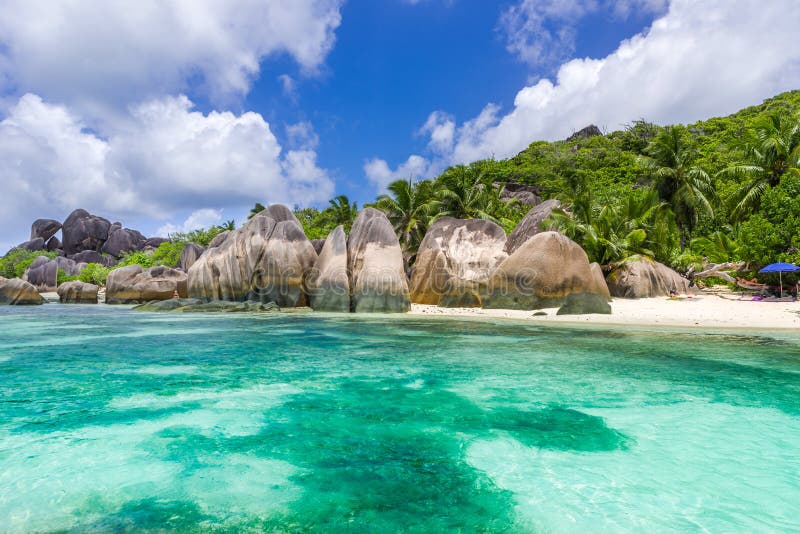 Anse Source D Argent - Beach on Island La Digue in Seychelles Stock ...