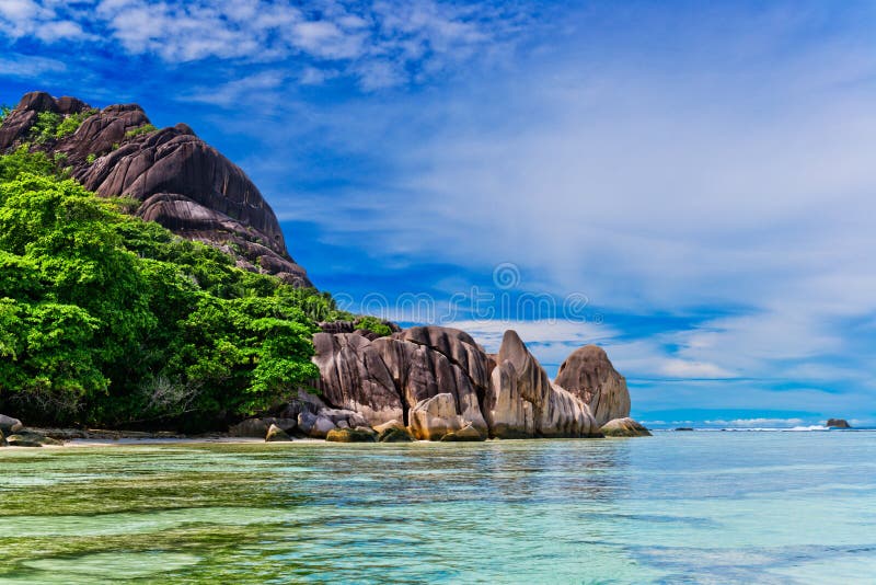 Anse Source d'argent, La Digue island. The Seychelles