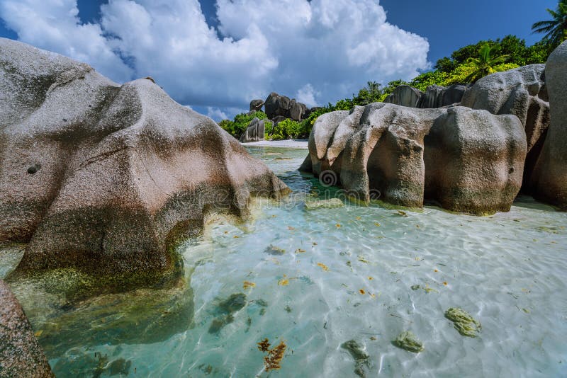Anse Source D Argent One of the Most Beautiful Beach on the World. Huge ...