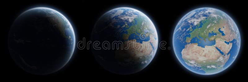 Ansicht blauer Planet Erde in eleme Wiedergabe der Raumsammlung 3D lizenzfreie abbildung Ansicht blauer Planet Erde in eleme Wiedergabe der Raumsammlung 3D lizenzfreie abbildung