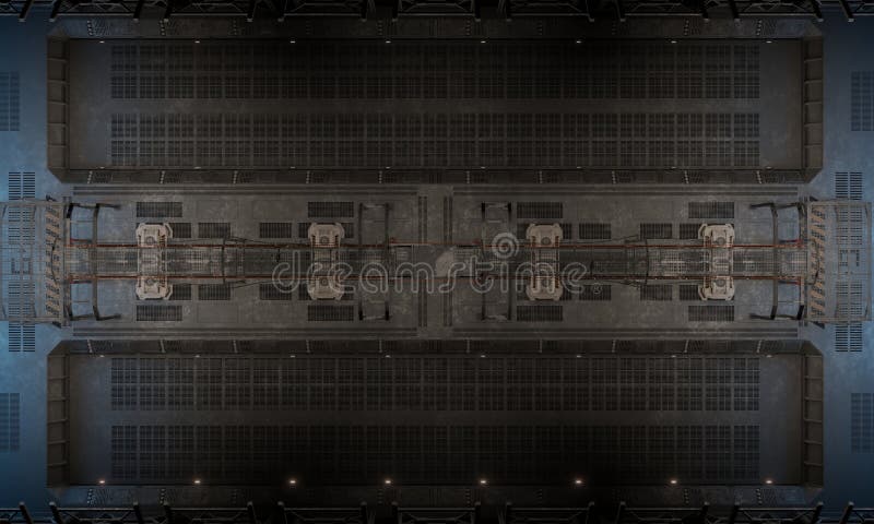 Ansicht der militärischen Base Center 3d rendern lizenzfreie abbildung