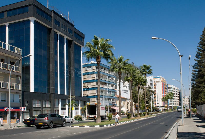 Ansicht der Straße, Limassol, Zypern stockbild