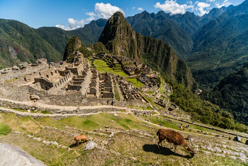 Ansicht des Machu Picchu stockbild Ansicht des Machu Picchu stockbild