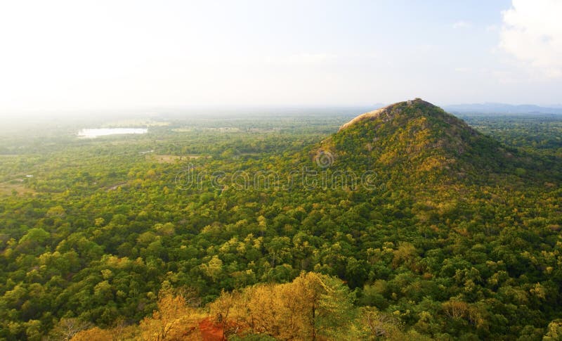 Ansicht vom Sigiriya Felsen, Sri Lanka stockbilder Ansicht vom Sigiriya Felsen, Sri Lanka stockbilder