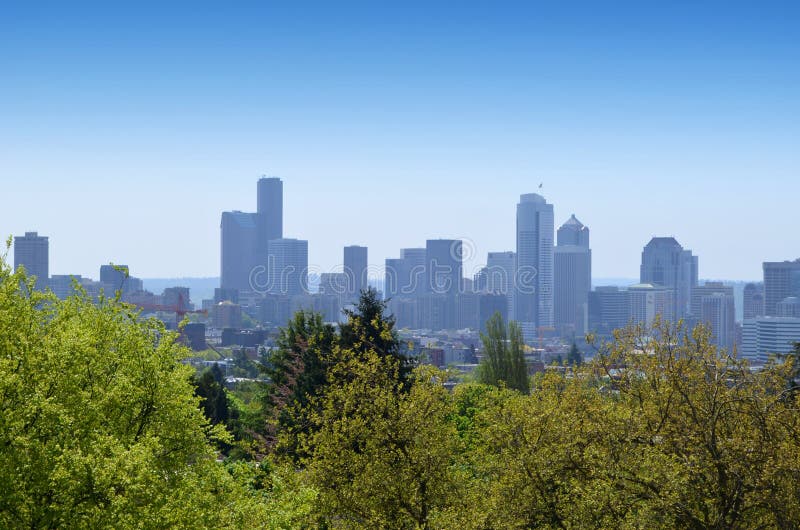 Ansicht von im Stadtzentrum gelegenem Seattle stockfotos Ansicht von im Stadtzentrum gelegenem Seattle stockfotos