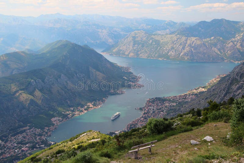 Ansicht von Kotor-Bucht, Montenegro stockfoto
