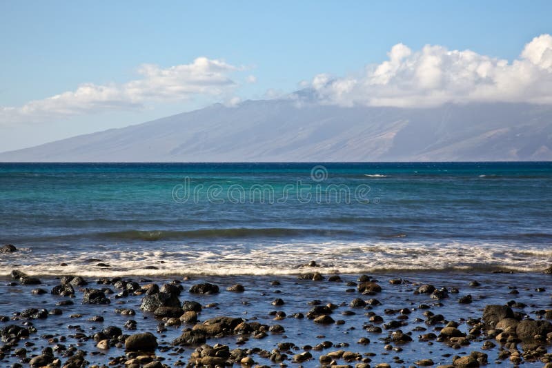 Ansicht von Molokai von Maui stockbilder Ansicht von Molokai von Maui stockbilder