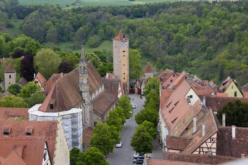 Ansicht von Rothenburg-ob der Tauber, Deutschland stockbild Ansicht von Rothenburg-ob der Tauber, Deutschland stockbild
