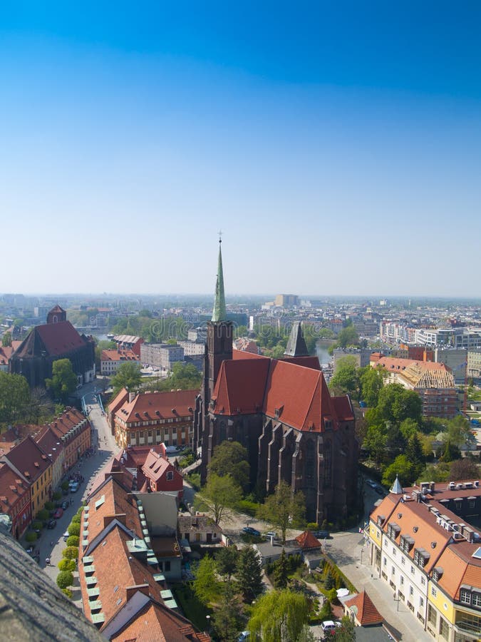 Ansicht von Wroclaw (Breslau), Polen frome oben stockfotografie Ansicht von Wroclaw (Breslau), Polen frome oben stockfotografie