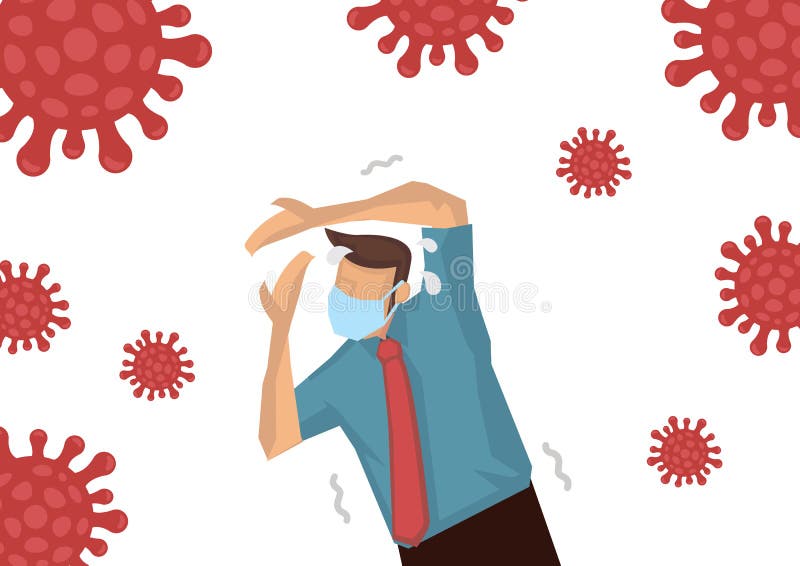 Ansiedade homem temeroso por causa do vírus da coroa Conceito da doença de gripe de surto