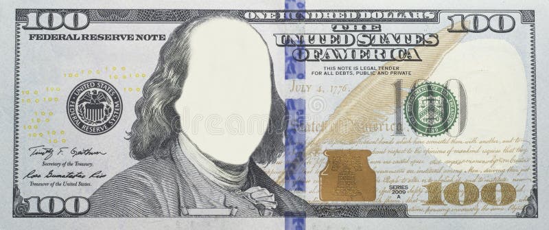 Faceless Clear $100 Bank Notes USA from 2009 series, released in late 2013 and 2014. Faceless Clear $100 Bank Notes USA from 2009 series, released in late 2013 and 2014.