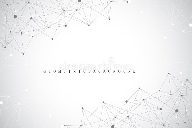Anslutningar för globalt nätverk med punkter och linjer Nätverkande- och Big Data visualizationbakgrund Futuristiskt globalt royaltyfri illustrationer