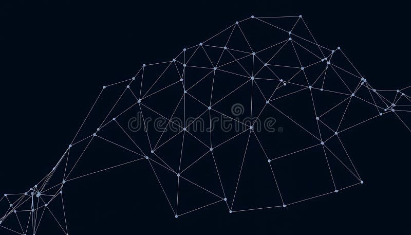 Anslutningskoncept för geometriska nätverksanslutningar och teknisk design Stoft Photo Generative AI. Ett geometriskt nätverk av blå linjer som illustrerar ett anslutningskoncept och teknisk design som är perfekt för tekniska bloggar nätverksinfrastruktur och moderna kommunikationsteman Stock Photo Generative AI