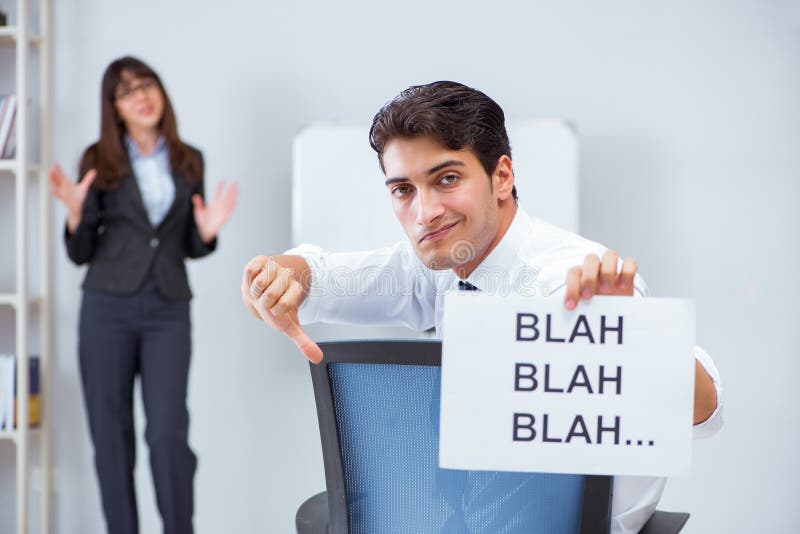 Employee bored at the business presentation. Employee bored at the business presentation