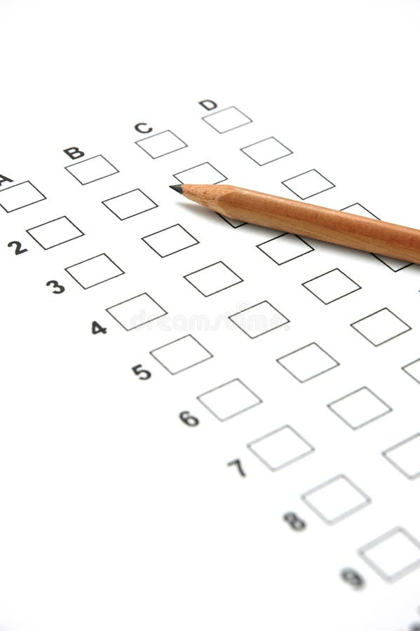 Answer Sheet 1 stock images