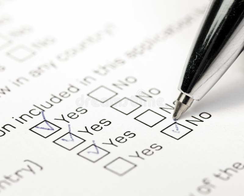 Answering survey stock images