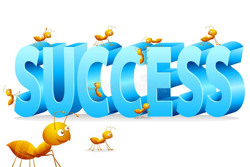 Ant Climbing on Success vector illustration