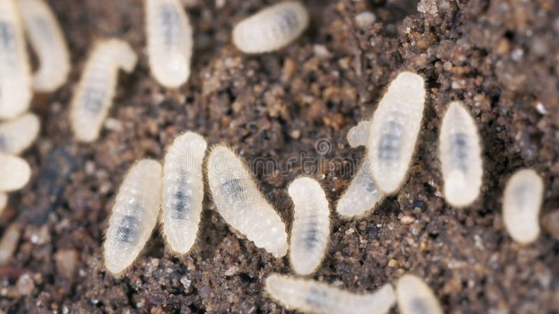 Ant larva, extreme close up