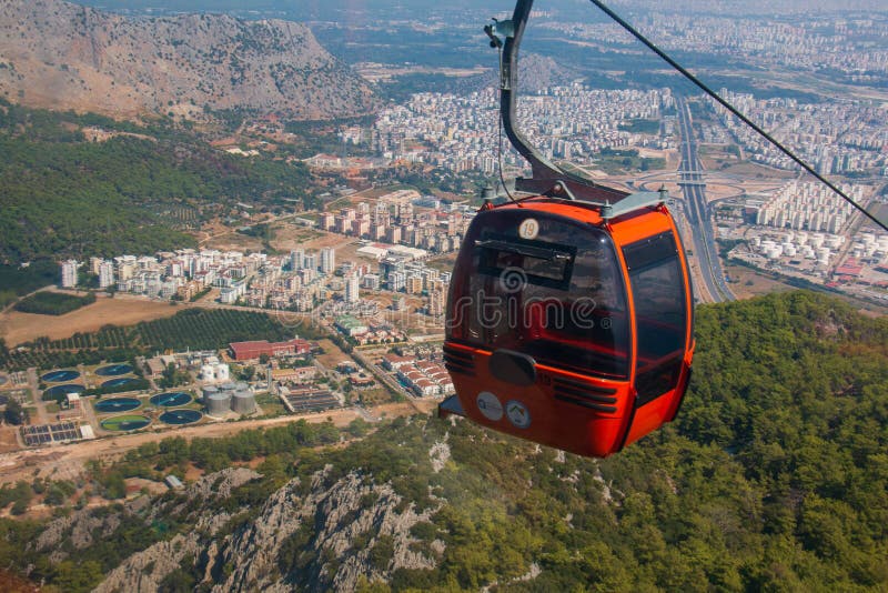 Antalya cable car editorial photo. Image of buildings 184958901