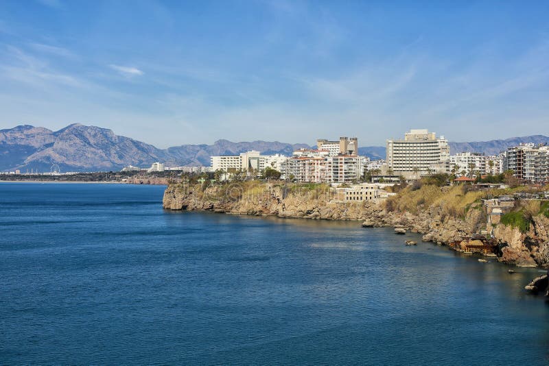 Antalya Sea and Mountain Views, Sea in Turkey Antalya City Stock Image