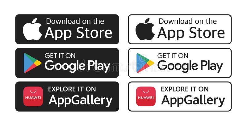 App store google play microsoft  button set Vector Image