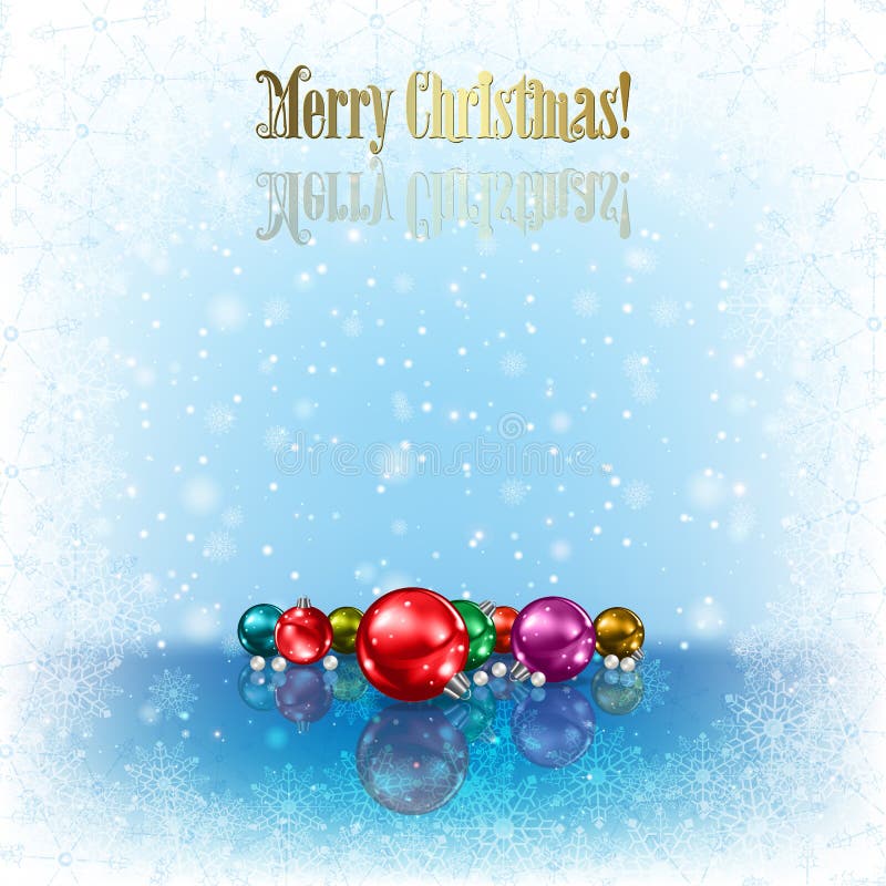 Antecedentes de Natal abstratos com decorações e flocos de neve ilustração royalty free