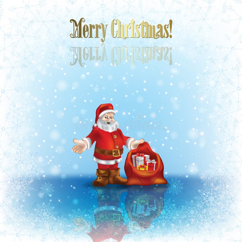 Antecedentes de Natal abstratos com Papai Noel e presentes ilustração stock