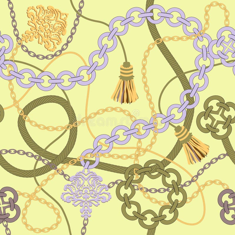 Antecedentes inconsútiles de cadena del vector del oro. ilustración del vector Antecedentes inconsútiles de cadena del vector del oro. ilustración del vector