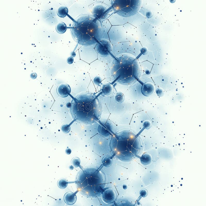 Antecedentes moleculares del hexágono azul geométrico para tecnología e innovación libre illustration