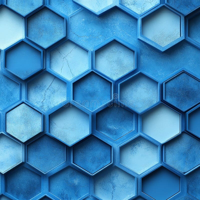 Antecedentes moleculares del hexágono azul geométrico para tecnología e innovación libre illustration
