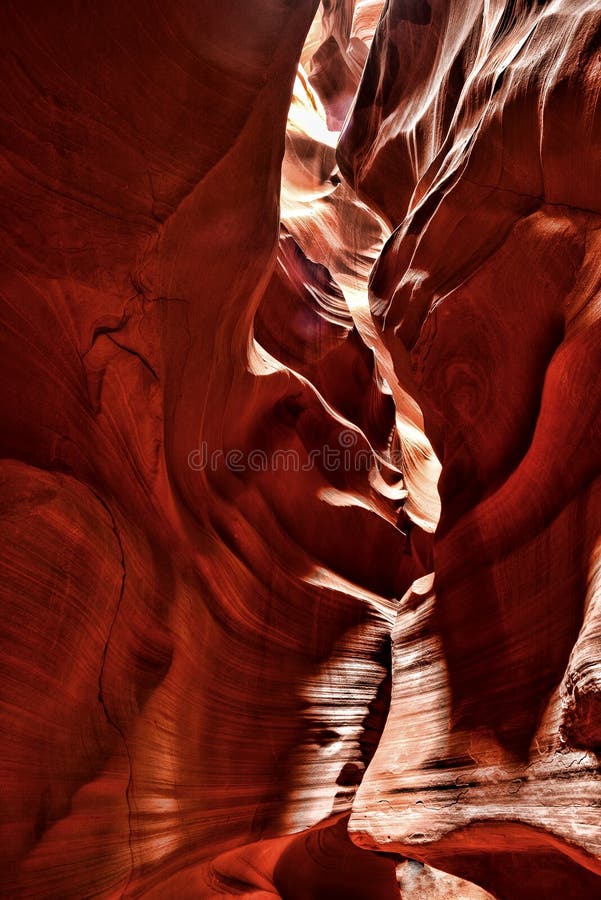 Sunlight coming into Antelope Canyon on the Navajo Indian reservation in Northern Arizona. Sunlight coming into Antelope Canyon on the Navajo Indian reservation in Northern Arizona