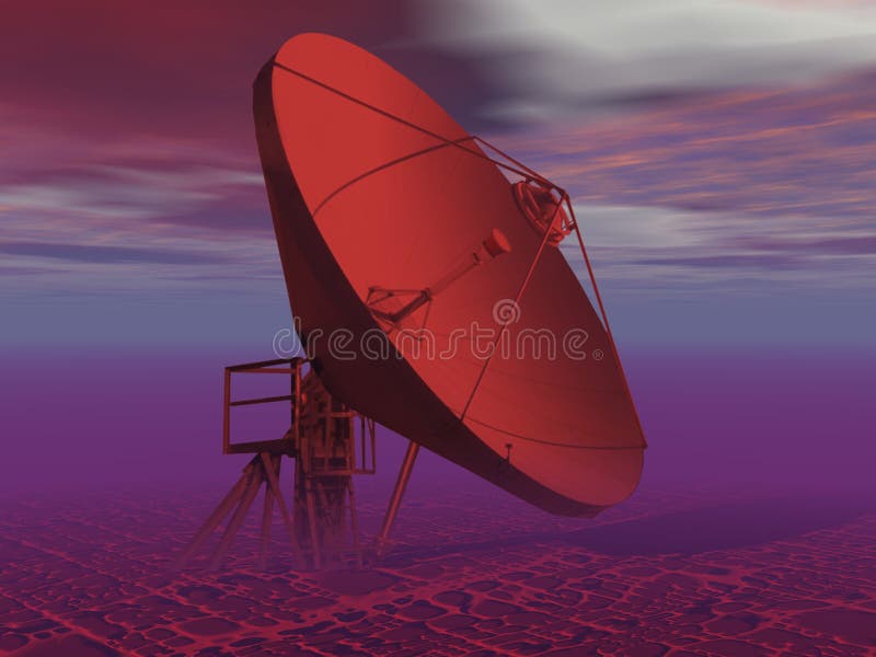 ANTENA PARABÓLICA DE LA COMUNICACIÓN ilustración del vector